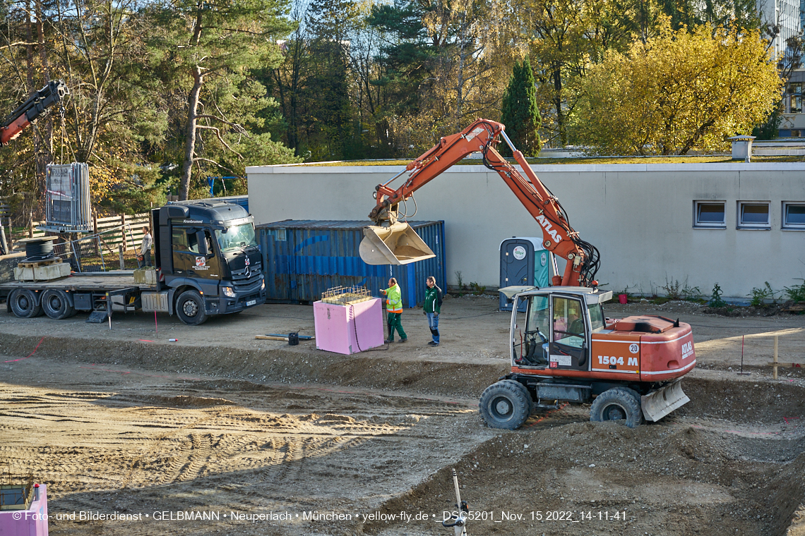 15.11.2022 - Baustelle an der Quiddestraße Haus für Kinder in Neuperlach